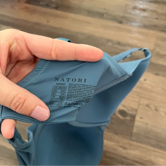 Natori Bra Women's 34DDD Pure Luxe Full Fit Bra in Blue Ivory Underwire - Picture 4 of 4